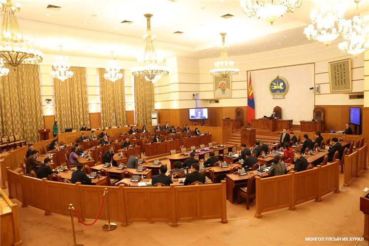 蒙古国国家大呼拉尔全会会场。图片来源：蒙古国议会官网