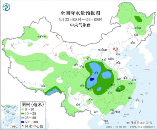 华南江南南部等地有强降水 西北部分地区有沙尘天气