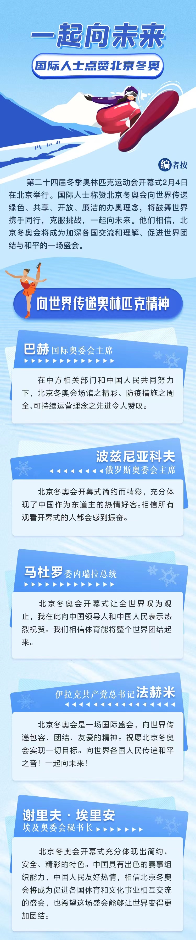 一起向未来！国际人士点赞北京冬奥