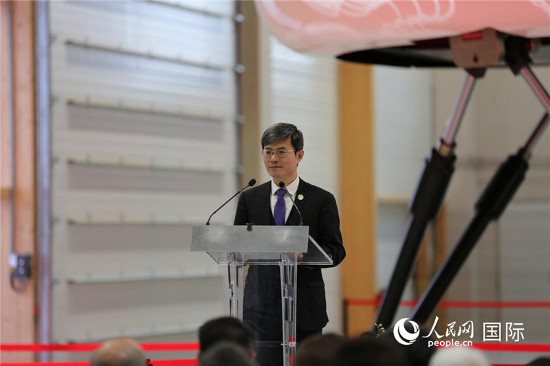 法国中国工商会秘书长李文国致辞(于超凡 摄)