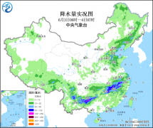 南方降雨带有所南压 东北有大范围降雨