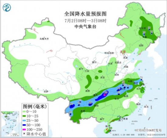 重庆贵州至长江中下游强降雨持续 南海台风向华南沿海靠近