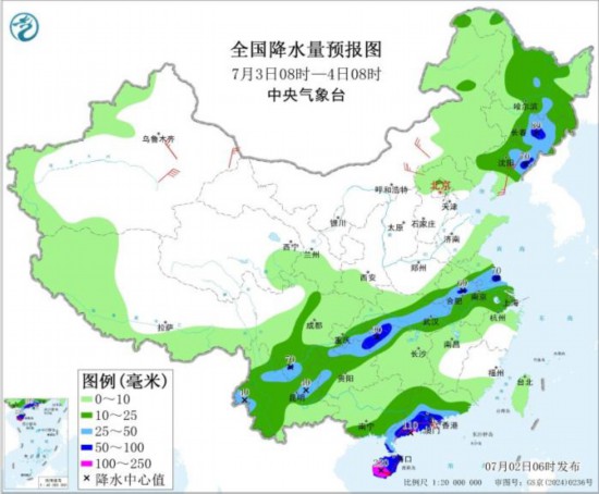 重庆贵州至长江中下游强降雨持续 南海台风向华南沿海靠近